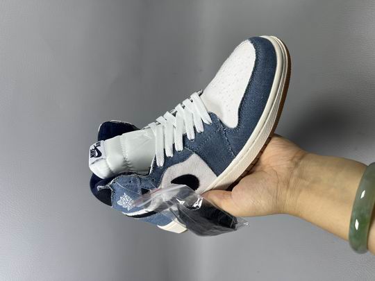 Air Jordan 1 White Blue Canvas Men's Women's Basketball Shoes-118